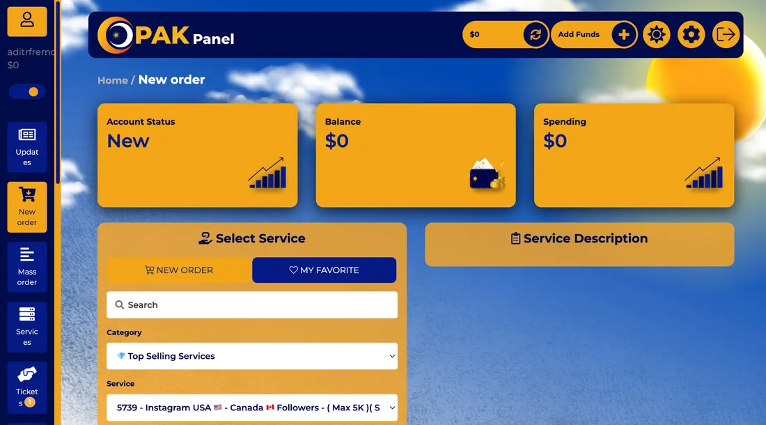 SMMPakPanel.com screenshot
