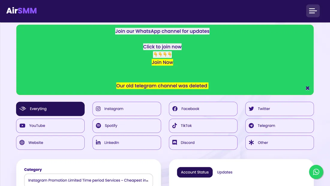 AirSMM.com screenshot