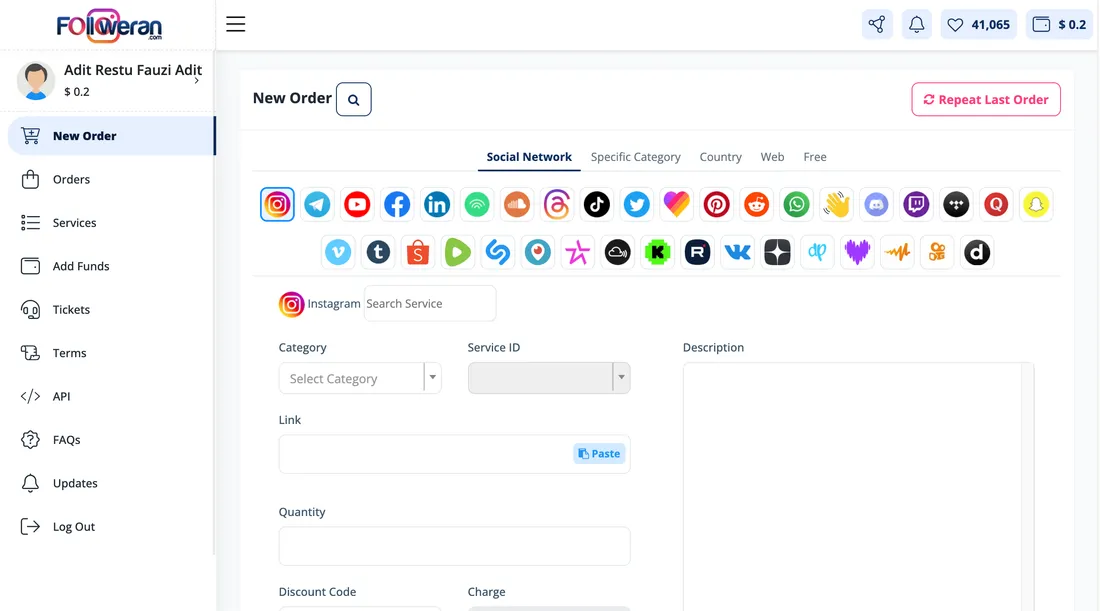 Followeran.com screenshot