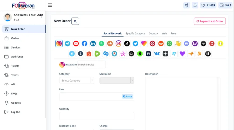 Followeran.com screenshot