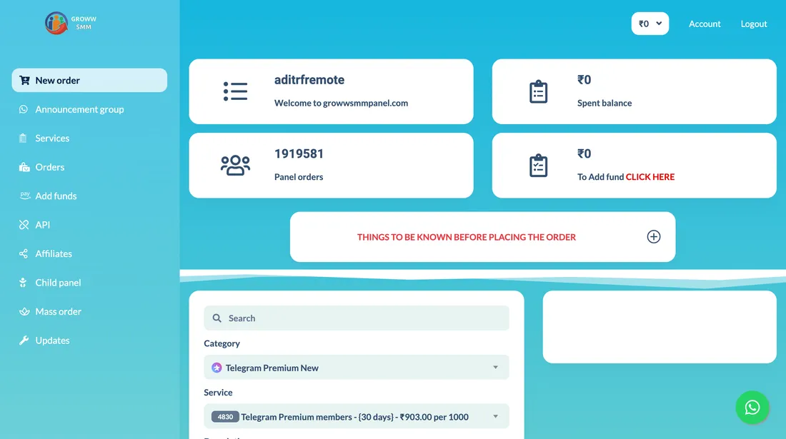 GrowwSMMPanel.com screenshot