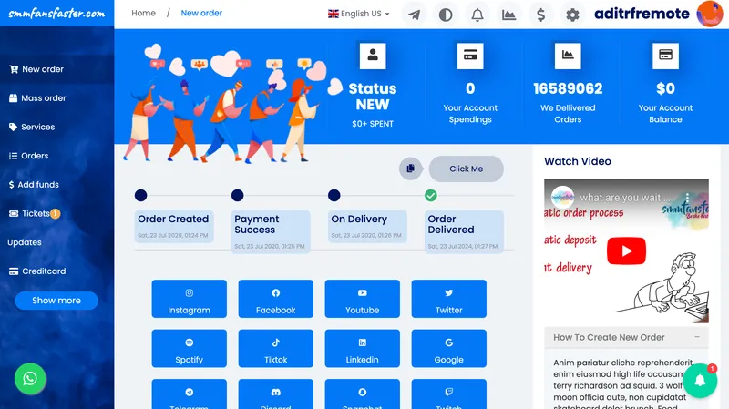 SMMFansFaster.com screenshot