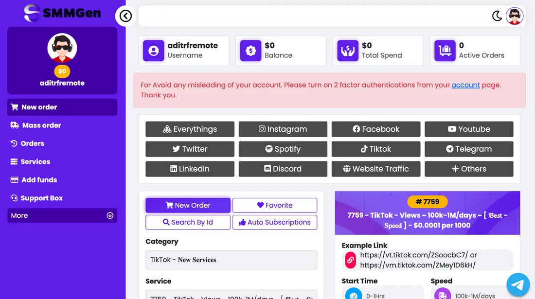 SMMGen.com screenshot
