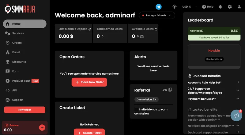 SMMRaja.com screenshot