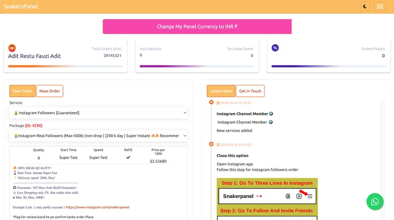 SnakersPanel.com screenshot