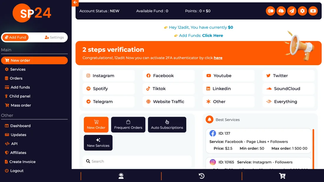 SocialPanel24.com screenshot