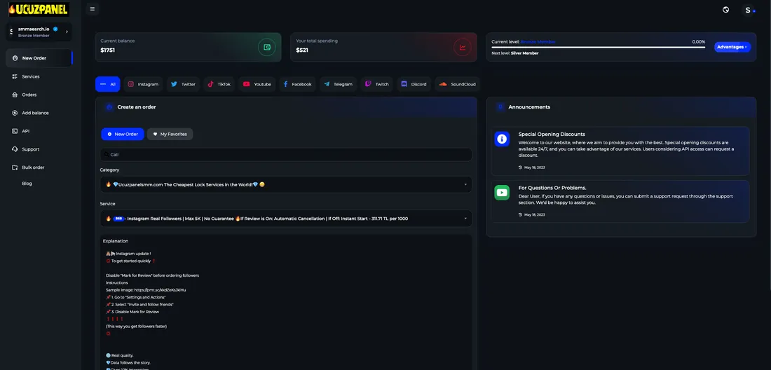 UcuzPanelSMM.com screenshot